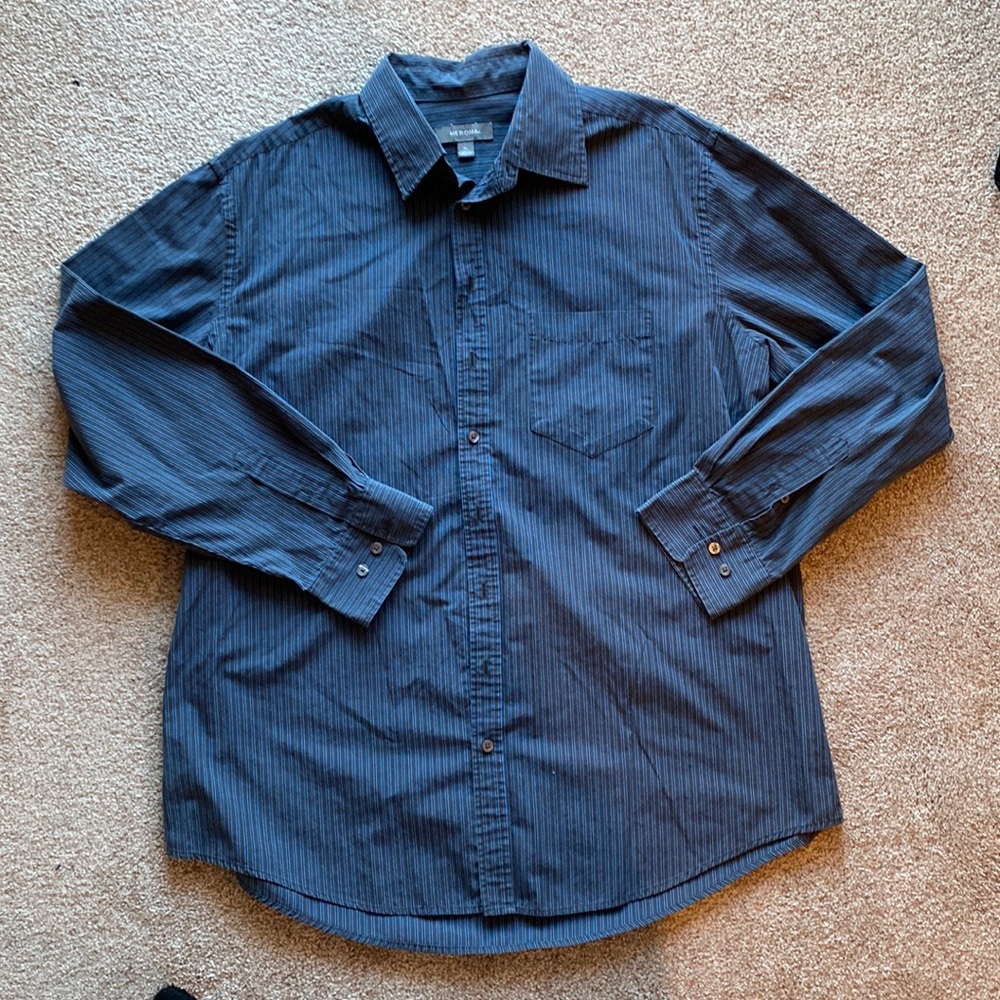 Blue vertical stripes long sleeve XL Merona button down